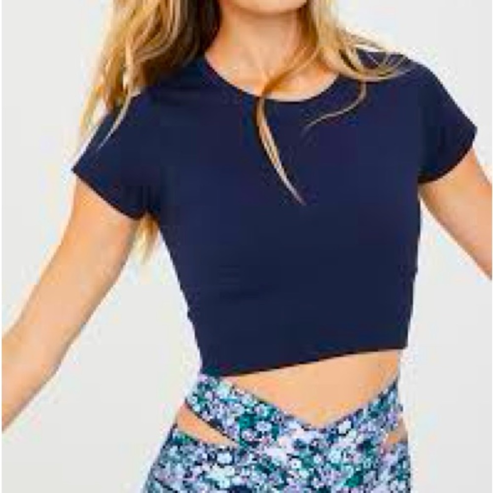 AERIE SEAMLESS SIDEWALK CROPPED TSHIRT